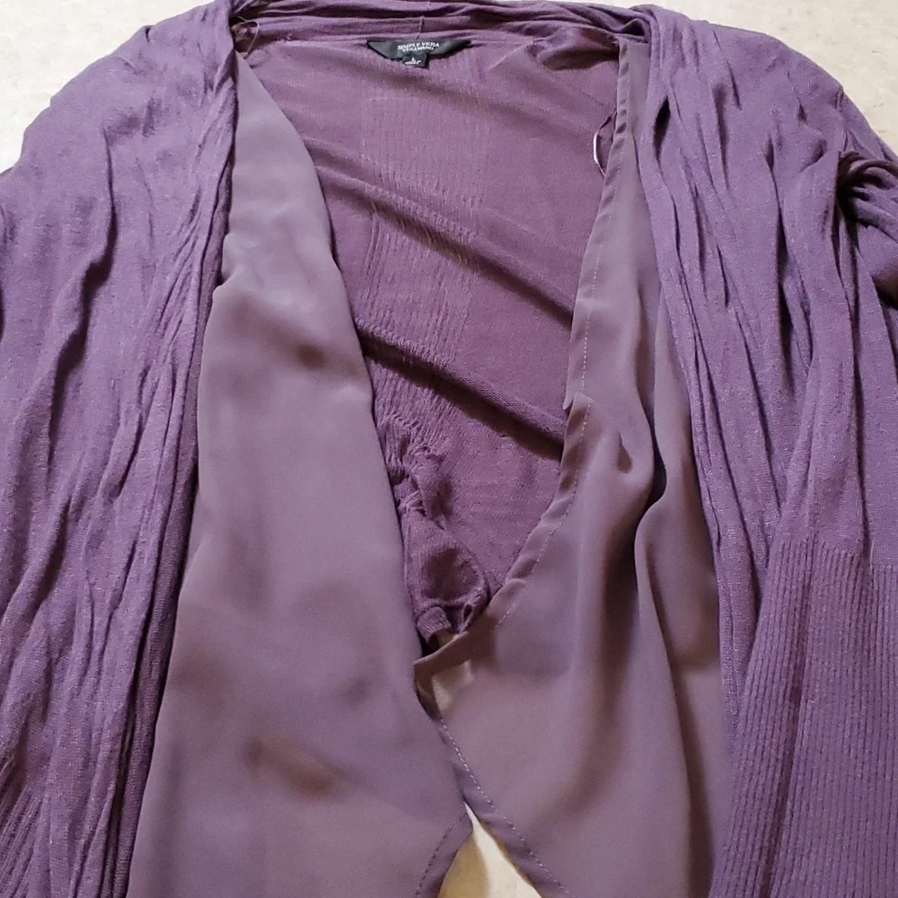 Simply Vera Vera Wang women's open front cardigan.  Size large. - Picture 6 of 10